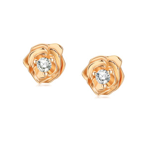 Gold Stud Earrings - Rose | LOVE BY THE MOON
