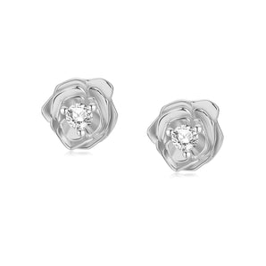 Silver Stud Earrings - Rose | LOVE BY THE MOON