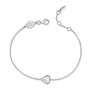 White Topaz Silver Heart Shaped Bracelet - Queen Of Hearts | LOVE BY THE MOON