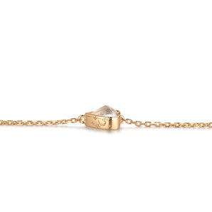 White Topaz Gold Heart Shaped Bracelet - Queen Of Hearts | LOVE BY THE MOON