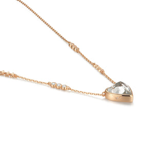 White Topaz Gold Heart Shaped Necklace - Queen Of Hearts | LOVE BY THE MOON