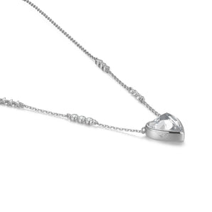 White Topaz Silver Heart Shaped Necklace - Queen Of Hearts | LOVE BY THE MOON