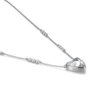 White Topaz Silver Heart Shaped Necklace - Queen Of Hearts | LOVE BY THE MOON