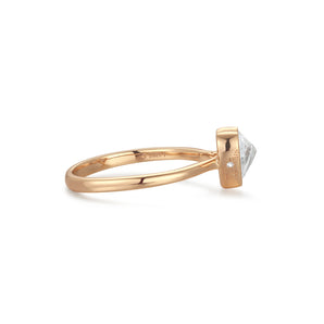 White Topaz Gold Heart Shaped Ring - Queen Of Hearts | LOVE BY THE MOON