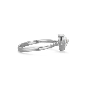 White Topaz Silver Heart Shaped Ring - Queen Of Hearts | LOVE BY THE MOON