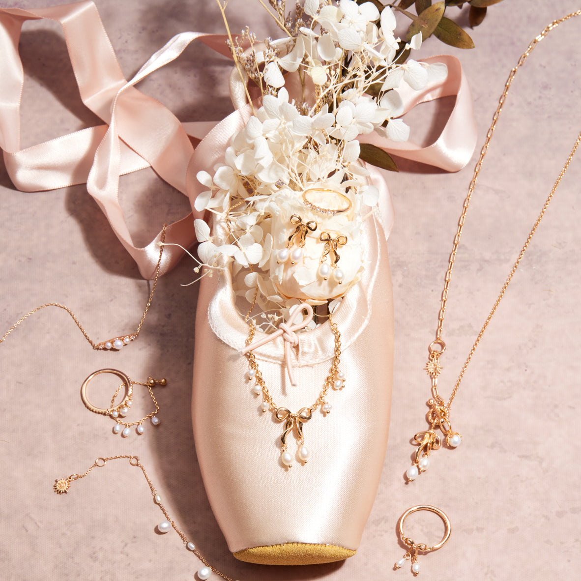 Freshwater Pearl Gold Floral Charm - Wildflower | LOVE BY THE MOON