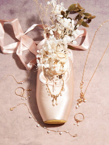 Freshwater Pearl Gold Floral Charm - Wildflower | LOVE BY THE MOON