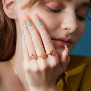Clear Quartz Gold Ring - Cheshire Cat | LOVE BY THE MOON