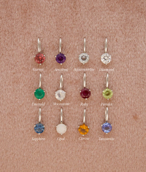 14K White Gold Birthstone Pendant