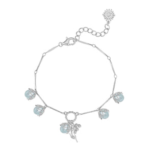 (Special Edition) Blue Topaz Silver Dangle Bracelet- Lily of the Valley | LOVE BY THE MOON