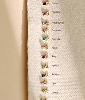 LOVE BY THE MOON 14K Gold Birthstone Star Earrings
