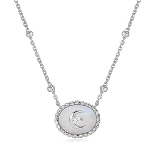 Moonstone Silver Crescent Moon Necklace - Keepsake | LOVE BY THE MOON