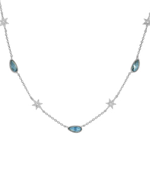 Blue Topaz Silver Star Choker - Lullaby
