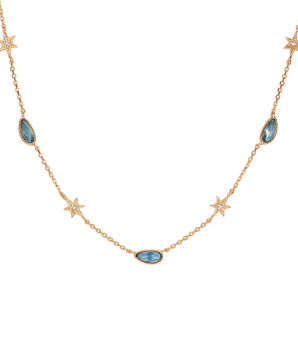 Blue Topaz Gold Star Choker - Lullaby