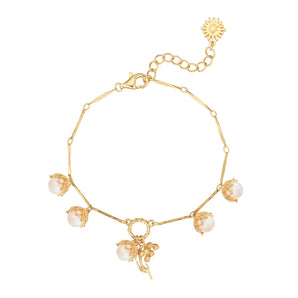 (Special Edition) Moonstone Gold Dangle Bracelet- Lily of the Valley | LOVE BY THE MOON