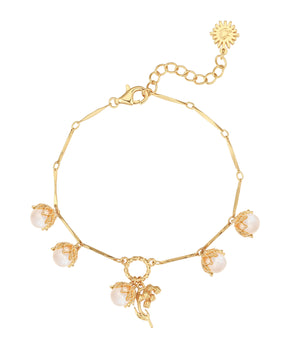 (Special Edition) Moonstone Gold Dangle Bracelet- Lily of the Valley | LOVE BY THE MOON