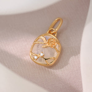 Moonstone Gold Pendant - Poppy | LOVE BY THE MOON