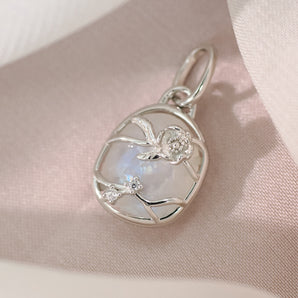 Moonstone Silver Pendant - Poppy | LOVE BY THE MOON