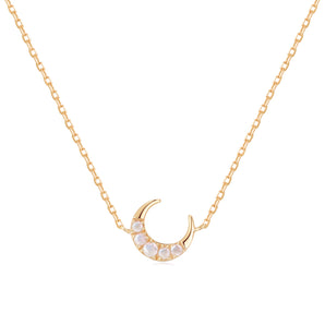 Moonstone Gold Petite Moon Necklace | LOVE BY THE MOON