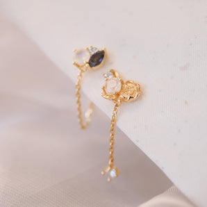 Moonstone & Iolite Gold Earrings - Poppy | LOVE BY THE MOON