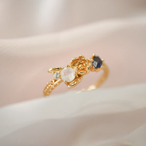 Moonstone & Iolite Gold Ring - Poppy｜LOVE BY THE MOON