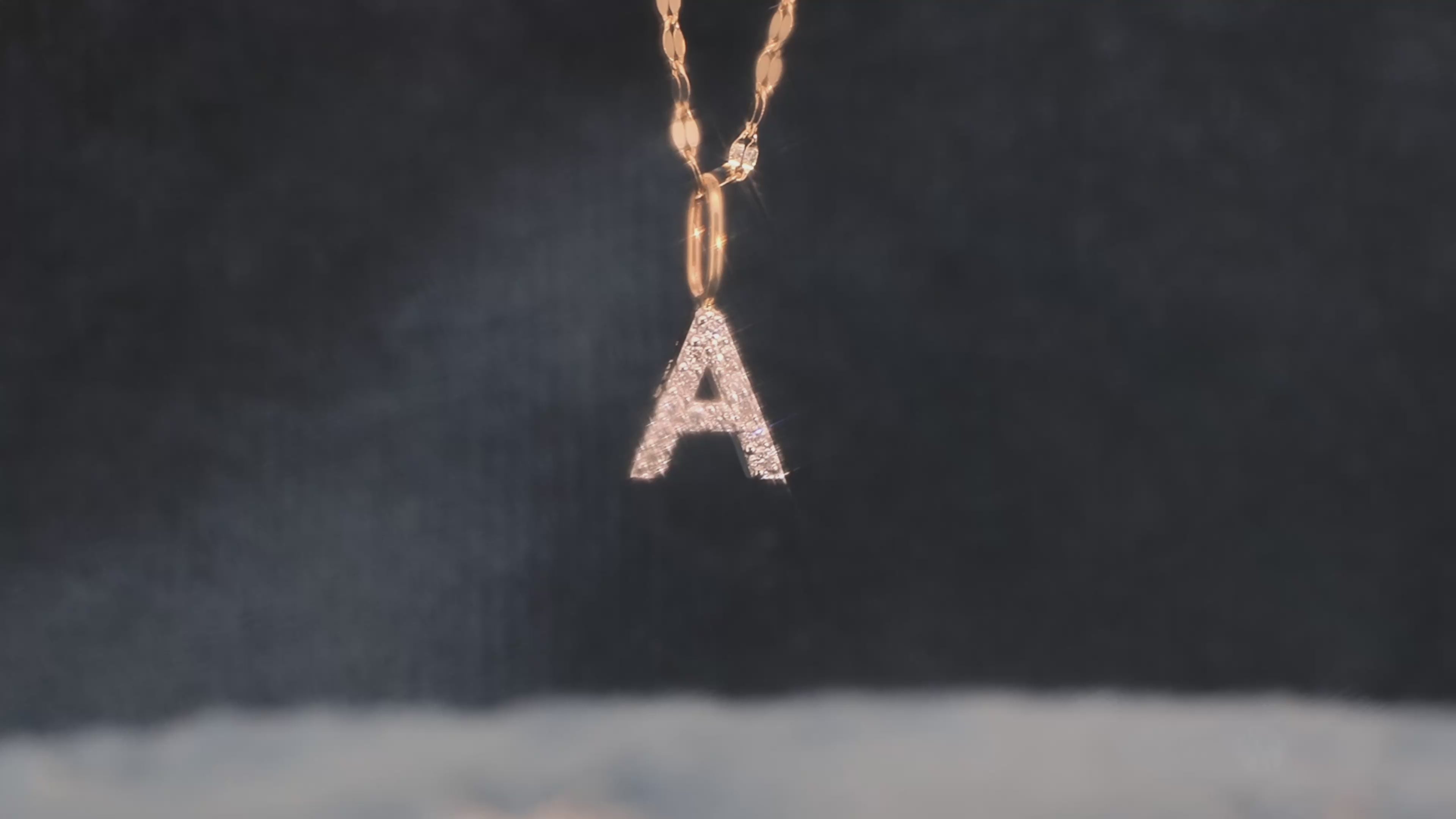 LOVE BY THE MOON 14K Gold Diamond Initial Pendant