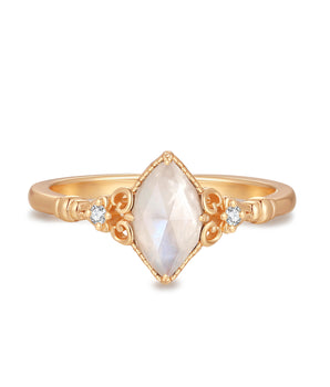 Marquise Moonstone Gold Ring - Symphony
