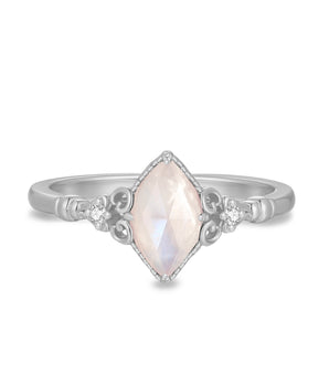 Marquise Moonstone Silver Ring - Symphony