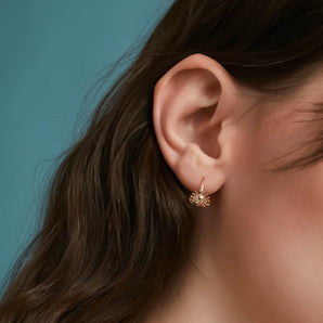 CZ Gold Huggie Earrings - Sun & Moon