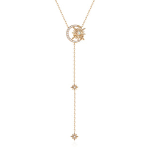 Opal Gold Lariat Necklace - Eclipse