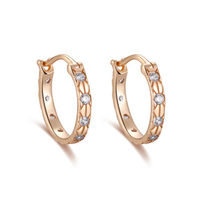 CZ Gold Huggie Earrings - Celestial