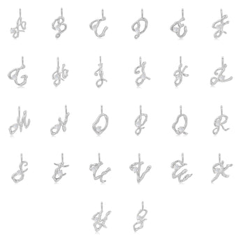 Moonstone Silver Letter Pendant - A to Z | LOVE BY THE MOON