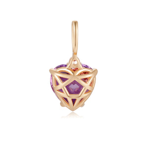 Amethyst Gold Heart Pendant | LOVE BY THE MOON