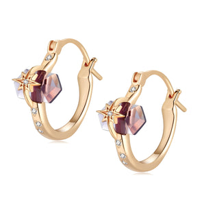 Amethyst Gold Star Huggie Earrings - Magic Stone