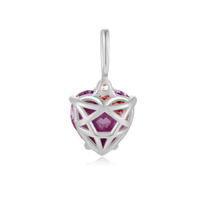 Amethyst Silver Heart Pendant | LOVE BY THE MOON