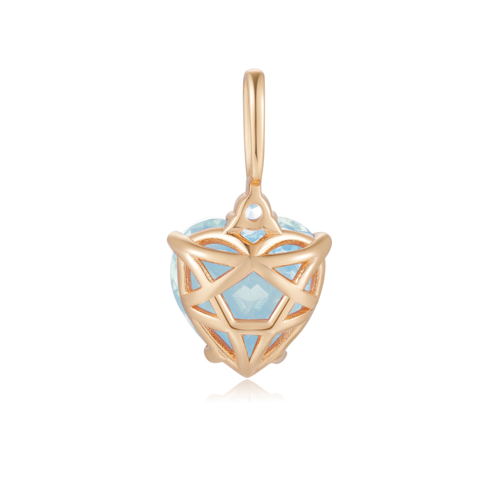 Blue Topaz Gold Heart Pendant | LOVE BY THE MOON