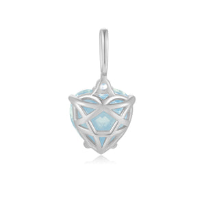 Blue Topaz Silver Heart Pendant | LOVE BY THE MOON