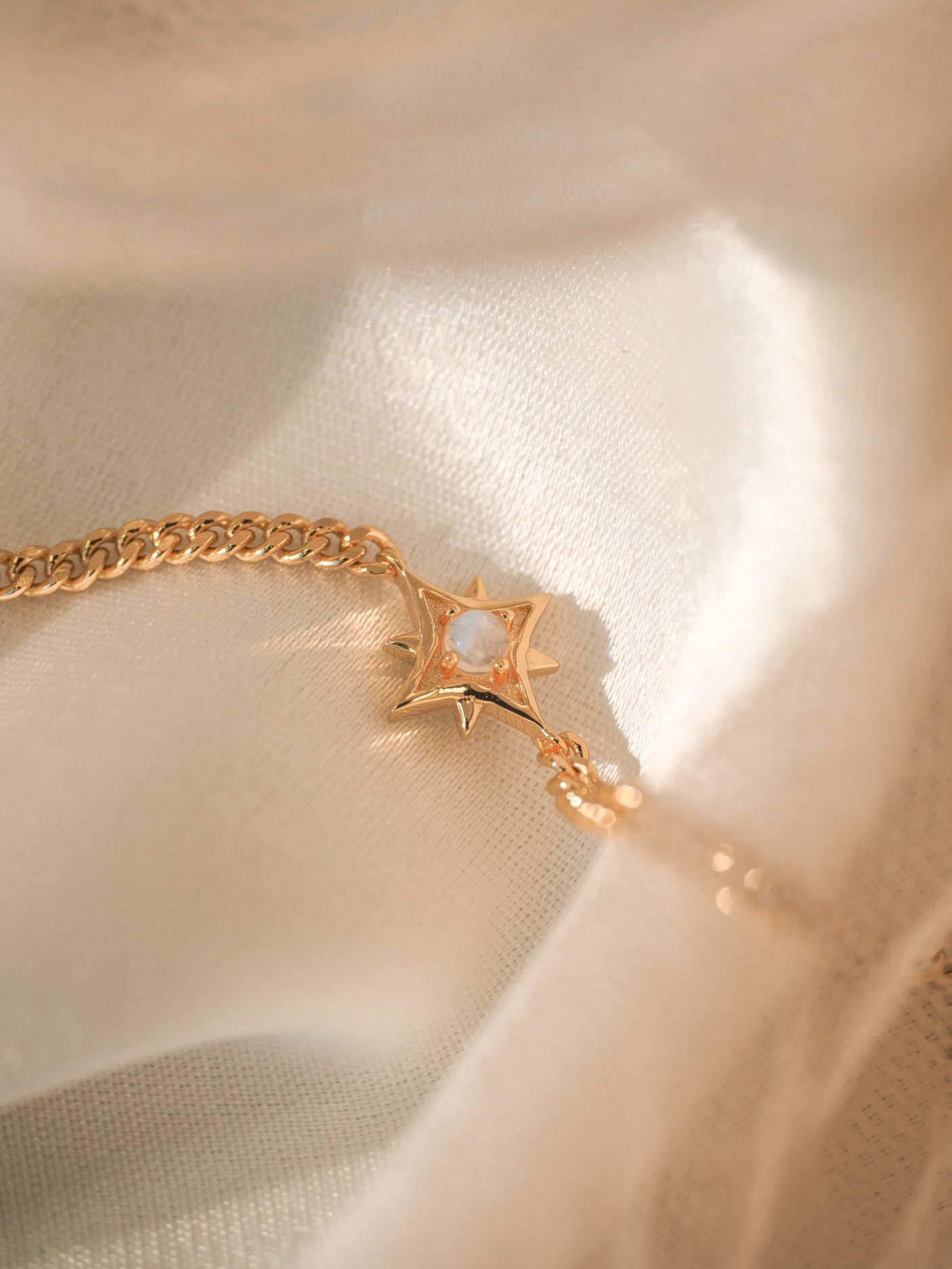 Moonstone Gold Star Bracelet - Astra | LOVE BY THE MOON