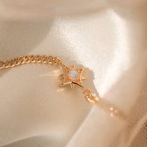 Moonstone Gold Star Bracelet - Astra | LOVE BY THE MOON