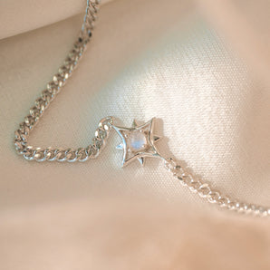 Moonstone Silver Star Bracelet - Astra | LOVE BY THE MOON