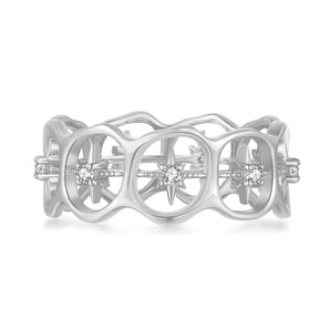 CZ Silver Star Ring - Aura