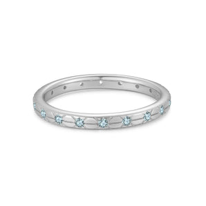 Baby Blue Silver Dainty Ring - Celestial