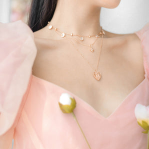 Gold Beaded Layered Necklace Chain | LOVE BY THE MOON