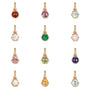 Birthstone Gold Heart Prong-Set Pendants