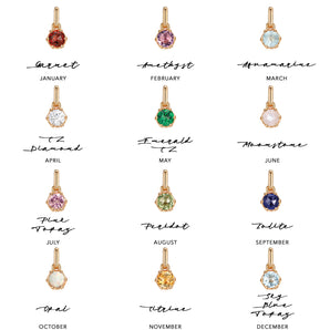 Birthstone Gold Heart Prong-Set Pendants