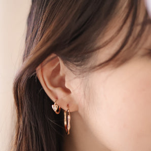 CZ Gold Dainty Hoop Earrings - Flow | LOVE BY THE MOON