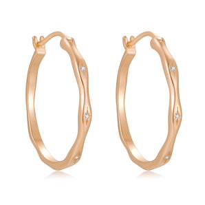 CZ Gold Dainty Hoop Earrings - Flow | LOVE BY THE MOON