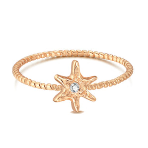 CZ Gold Star Dainty Ring | LOVE BY THE MOON
