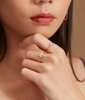 CZ Silver Heart Ring - Inner Space | LOVE BY THE MOON