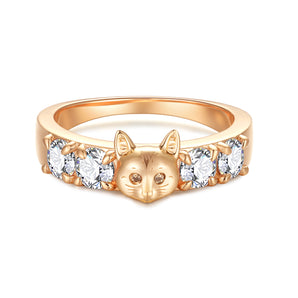 Cynthia x Love by the Moon - CZ Gold Cat Ring